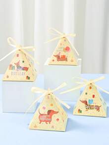 12个腊肠犬造型礼盒，适合一周岁生日派对、迎婴派对装饰、多用途包装盒、可爱腊肠犬礼盒、性别揭晓派对用品、迎婴派对装饰、一周岁生日派对装饰 - 臘腸狗 - 查看 2