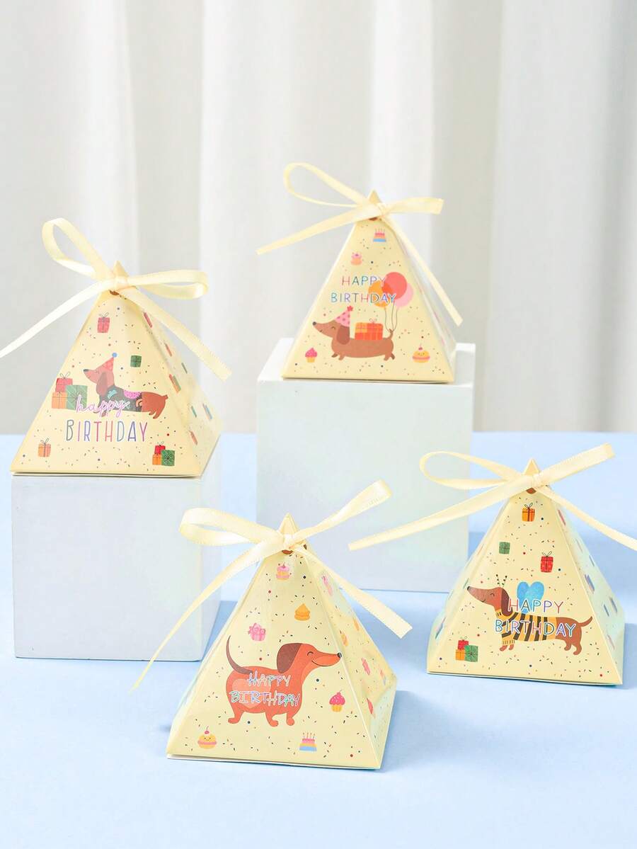 12个腊肠犬造型礼盒，适合一周岁生日派对、迎婴派对装饰、多用途包装盒、可爱腊肠犬礼盒、性别揭晓派对用品、迎婴派对装饰、一周岁生日派对装饰