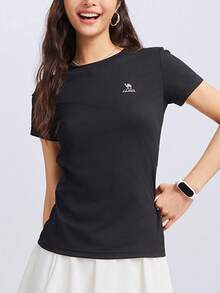 CAMEL CROWN Camiseta casual de secado rápido para hombre para actividades al aire libre en verano - Fantasma negro - Ver 4