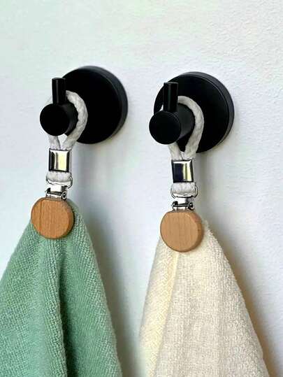 2pcs Stainless Steel Towel Clips, Easy Install Multifunctional Wall-Mounted Storage Clips, Suitable For Bathroom And Home Organization, No Electricity Required