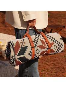 1pc Adjustable PU Leather Strap With Handle Design, Suitable For Picnic, Travel, Yoga Mat, Popular New Arrival - Multicolor - View 6