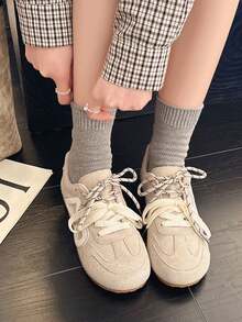 2026 New Soft Sole Comfortable Round Toe Casual Sneakers, Versatile Daily Wear - Beige - View 7
