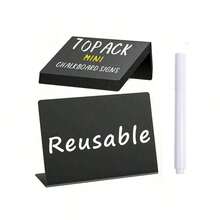 10/20 piezas Etiquetas de pizarra en forma de L, Letreros de pizarra acrílica, Soportes pequeños negros para exhibición de alimentos, Adecuados para tableros de mensajes, bodas, carpas, fiestas de cumpleaños, etiquetado comercial - Multicolor - Ver 14