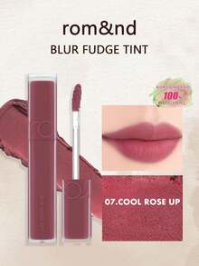 Rom&nd BLUR FUDGE TINT 07 冷玫瑰色 0.17盎司，Romand液体唇膏，唇釉，哑光唇彩，奶油质地，易于涂抹，持久显色，不拔干，丝绒哑光，轻松打造渐变效果，韩式彩妆，礼盒装，5.0克/0.18盎司 - 07 酷玫瑰起來 - 查看 2