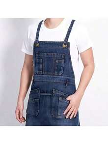 1 chiếc tạp dề denim thời trang, nhiều túi, thoáng khí, thích hợp cho nhà bếp, phòng ăn, quán cà phê, cửa hàng thú cưng, thợ xăm, người bán hoa, thợ mộc, thợ máy, họa sĩ, làm mộc nặng, có túi đựng dụng cụ. - 1 mảnh màu trơn - Xem 11