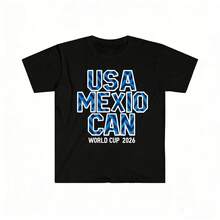 Black T Shirt Usa Mexico Canada World Cup 2026 Graphic Print For Football Fans And Sports Events - 白色 - 查看 6