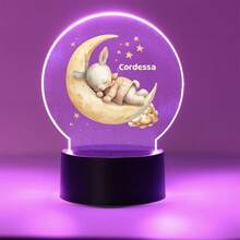1pc Personalized Name Night Light, Children's Birthday Gift Customization, Friend Custom Gift, Bedroom Decor Customization, Party Decor Customization, Party Decor, Custom Moon Night Light, Back To School Gift - Black - View 23