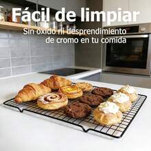 Heavy Duty Metal Baking Cooling Rack, Non-Stick Cooling Tray For Cookies, Breads And Cakes, Easy To Clean Kitchen Accessory - Black - View 7