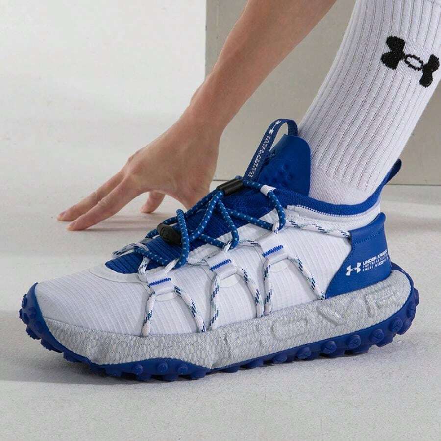 Under Armour UA HOVR Summit FT Cuff (Removable High-Top) Unisex Casual Sports Shoes, 3022945-105 - White/Blue - View 1