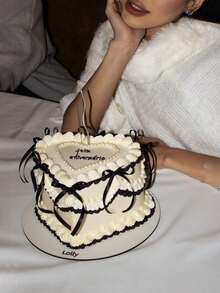 10pcs Bow Cake Decorations, 5.9 Inch Solid Color Bows, DIY Cake Supplies For Birthday, Anniversary, Wedding, Holiday, Party Decor, Party Background Decoration - Multicolor - View 7