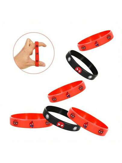 12pcs/Set Marvel Superhero Bracelet, Cute And Cool Spider Man Party Gift Silicone Bracelet, Perfect For Party Accessories New Year's Gift, Valentine's Day Gift, Easter Gift