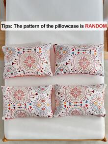 Bộ ga trải giường 2/3 món họa tiết retro màu đỏ, chất liệu polyester, phong cách Bohemian, phù hợp cho mọi mùa, mềm mại và thoáng khí, có thể giặt máy, trang trí phòng ngủ, món quà tuyệt vời (1 ga trải giường + 1/2 vỏ gối, không kèm ruột gối) - Nhiều màu - Xem 9