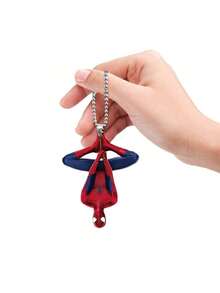 2pcs/Set 2D Spider Man Acrylic Car Keychain With Intricate Mesh Design, Superhero Mirror Hooks, Made Of Plastic - Perfect For Marvel Fans, Avengers Accessories, Vehicle Decorations, Hero Themes, Exquisite Handmade Gifts New Year's Gift, Valentine's Day Gift, Easter Gift - Multicolor - View 6