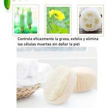 Estropajo Corporal Exfoliante Lufa Bola De Baño Frotar Hojas - Blanco - Ver 3