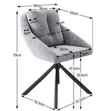 Modern Swivel Chair In Grey Velvet, Elegant And Comfortable, Made Of Breathable Velvet, With An Ergonomic Design. Set Of Six Chairs. - Grey - View 6