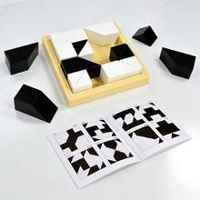 Juego de bloques ocultos de 120 niveles en blanco y negro, que mejora la lógica y el pensamiento espacial de los niños, juego interactivo de mesa - Multicolor - Ver 3