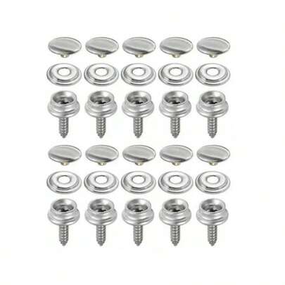 Botão Inox Capotaria  - 10 Kits - Full