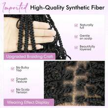 3盒共42条波西米亚女神编织钩针辫 - 非洲卷曲/波浪形合成发辫，预弯发尾，自然蓬松卷曲，适合万圣节和圣诞节派对造型 - 易于造型和打理，节日发型，波西米亚风格，易于护理 - 彩色 - 查看 5