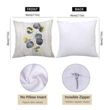 4pcs Vintage Gray & Gold Leaf Pattern Throw Pillow Covers, Single-Sided Printed Peach Velvet Polyester Material, 45*45CM Cushion Covers For Modern Fabric Sofa Indoor Decor, Party Decoration, Gift - Multicolor - View 2