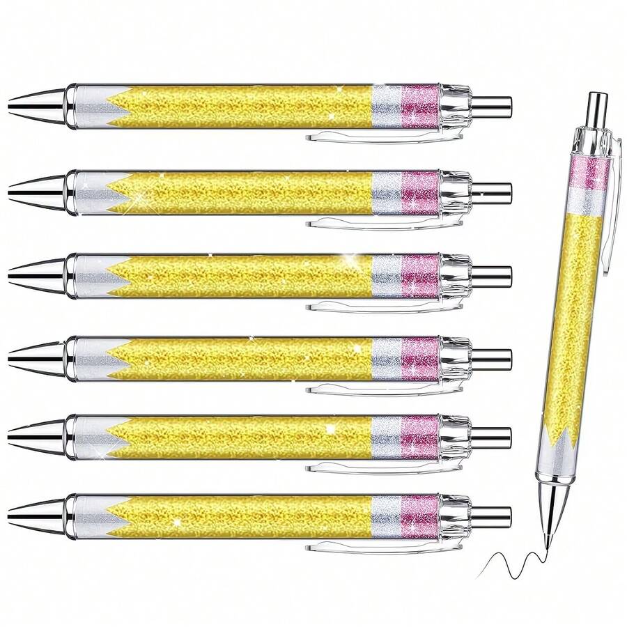 2/6/12pcs Set Teacher's Neutral Pens | Coolest & Cutest Teaching Neutral Pen Gift Set, Suitable For Office, School, Students, Principals, Quality Plastic Material, Back To School Office & Learning Supplies - Sets - View 1