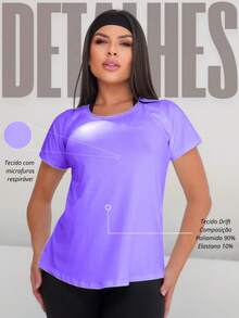 Women's Sports Gym T-Shirt For Training Polyamide - Màu tím - Xem 2