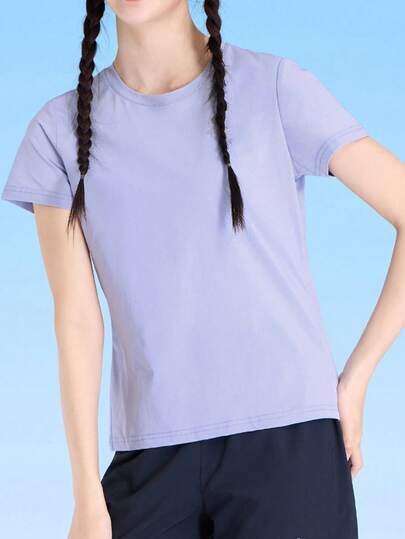 CAMEL CROWN Women's Outdoor Quick-Drying T-Shirt, Summer Thin, Breathable, Moisture-Wicking, Cooling, Sun Protection, Crew Neck Short-Sleeved T-Shirt