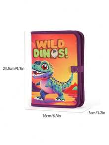 1本女婴卡通恐龙图案触感布书，采用耐用防撕裂材料，亲子互动早教玩具，婴儿手册，适合作为复活节、斋月、生日礼物 - 彩色 - 查看 3