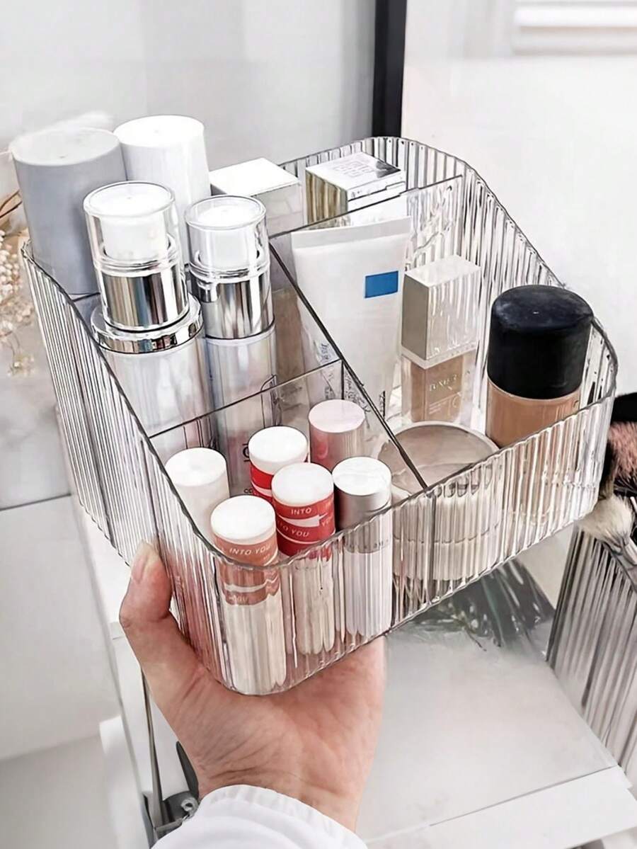 多功能化妆品收纳盒，透明塑料化妆品整理盒，防水化妆品收纳容器，适用于浴室柜、卧室、梳妆台、茶几收纳，家居装饰，浴室配件，桌面收纳