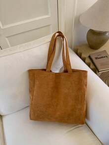 大容量单肩包 - 简约百搭女士日常包，2026新款，高端优雅包包 - 棕色 - 查看 6