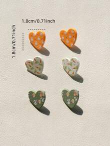 3 Pairs/Set Cute Rabbit, Carrot, Easter Egg, Heart Acrylic Stud Earrings Set, Holiday Party Gift For Women - Multicolor - View 4