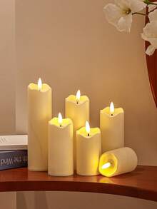 Realistic Flame LED Electronic Candle Set, Warm Light Wave Rim, Birthday Gift, Holiday Atmosphere Decor Light, Luxury Home Soft Furnishing Decoration Light - Multicolor - View 3