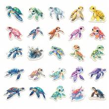 50pcs Sea Turtle Stickers, Cute Turtle Stickers, Waterproof Vinyl Stickers For Water Bottle, Srapbook, Laptop, Phone Case, Teens Adults Sea Turtle Sticker Halloween Christmas Gifts - Multicolor - View 6
