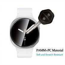 适用于 Galaxy Watch 8/7/6/5/4 44mm/40mm 8-Classic Ultra 2025 47mm 的防震钢化玻璃三片装屏幕保护膜，9H 硬度，超强耐用，防指纹，无气泡，高清透明，全覆盖，是 Galaxy Watch 8/7/6/5 40mm/44mm 的理想复活节/生日礼物。 - 3Pcs - 查看 6