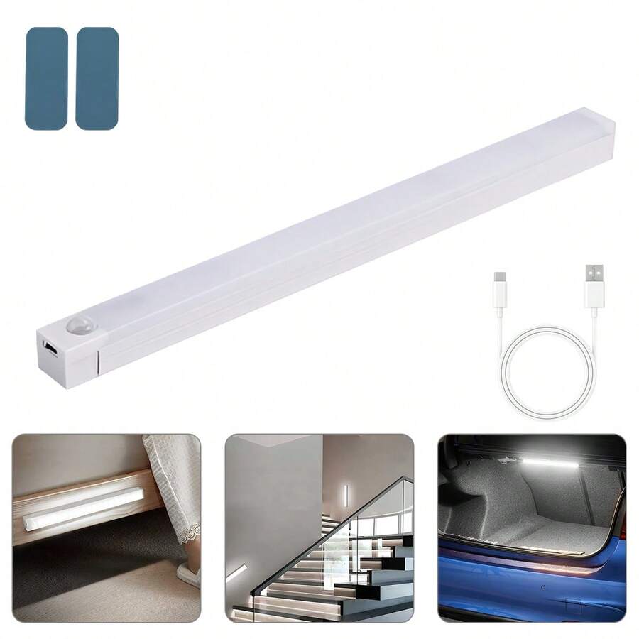 1pc Wireless Induction LED Light Strip, Under Cabinet Sensor Light (10/20/30/50cm), Suitable For Kitchen, Bedroom, Cabinet, Wardrobe, Stairs, Corridor Lighting, Also Can Be Used For Bedroom Christmas Decoration - Multicolor - View 1