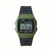 Casio Men's Retro Military Green Digital Watch, Classic Square Case With Black Resin Strap, Sports Alarm Wristwatch F-91WM-3A - Army Green - View 4