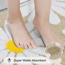 Pauwer 3 Piece Bathroom Rug Mat Set, Microfiber Shaggy Bath Mat Set, Non-Slip Ultra Soft Carpet Mats, Absorbent Bathroom Mat Set With U-Shaped Toilet Mat For Bathroom, Tub, Shower - Cúc be - Xem 7