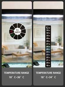 1pc Fish Tank/Reptile Temperature Sticker, Suitable For Aquarium, Turtle, Lizard, Reptile, Outdoor Greenhouse, Greenhouse - Patch Type - View 3