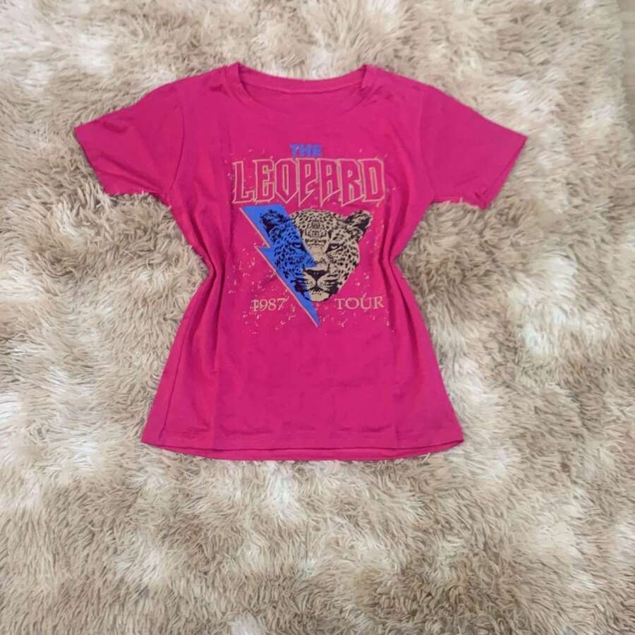 Women's Baby Look Leopard Print - New Release - Hot Pink - View 1