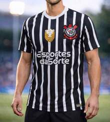 Corinthians Black Orange Blue Striped Jersey New 2026 - Striped - View 2