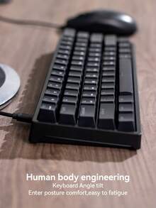 1pc K33 Wired Mechanical Gaming Keyboard, Detachable 61-Key RGB Backlit Blue Switch Mechanical Keyboard, Computer Accessory - View 10