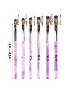 6pcs Acrylic Nail Brush Set, Nail Art Design Tools, 3D Builder Nail Gel Brush - Acrylic Nail Drawing Pen - Nail Art Brush For Salon At Home Manicure - Nhiều màu - Xem 7