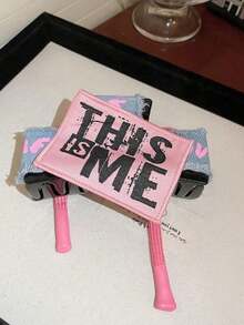 1个复古蓝色布艺字母发夹，粉蓝撞色丝带发夹，甜美酷炫风格发饰 - 混合色 - 查看 7