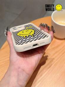 1pc Shock-Proof TPU Material Full Coverage Phone Case, High-Definition UV Printing, Smiley World Yellow Smile Face & Letter Pattern, Compatible With IPhone 16, 15, 14, 13, 12, 11 Pro Max Series - Multicolor - View 6