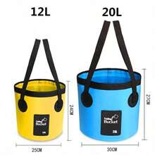 12L/20L Collapsible Folding Bucket Beach Camping Fishing Portable Bag Waterproof - Orange - View 3