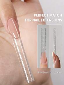 60PCS French Dual Form,3D Reverse Gel Nail Extensions Kit, 15 Size Reusable, French Nail Dual Forms For Beginners Professionals - Multicolor - View 8