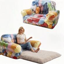 DIY Transparent Doll Sofa Cover- PVC Stuffed Animal Storage Display Stand, Suitable For Plush Toys- Cute Mini Furniture, Suitable For Room Decoration And Collectible Storage(Doll Not Included), Suitable For Christmas And Halloween - Clear - View 5