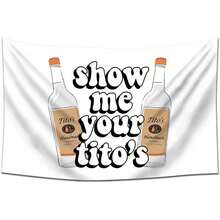Show Me Your Tito's Flag (60x40in, 150D Poly,Vivid Color) Wall Hanging Tapestry For Dorm Man Cave Store Decor - 黑色 - 查看 4