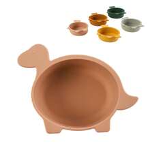 硅胶婴儿喂食碗，带动物造型手柄，适合婴幼儿的餐碗 - 彩色 - 查看 12