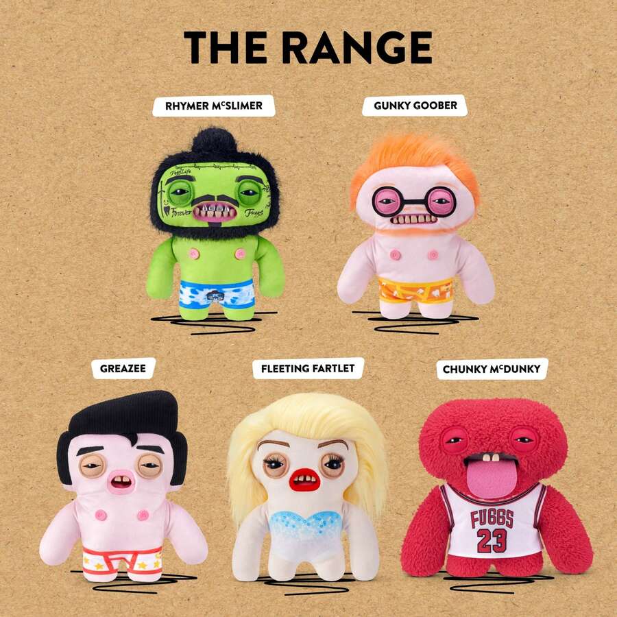 ZURU出品的Fuggler Fugg Stars 9英寸毛绒玩具——滑稽丑陋的怪物毛绒玩具，拥有类似人类的牙齿，适合儿童、青少年、成人和毛绒玩具爱好者收藏。 - 彩色 - 查看 1