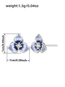 1 par de pendientes de botón de circonita cúbica bonitos para adolescentes, para decoración diaria, para fiesta, joyería, regalo de cumpleaños - 1# - Ver 5